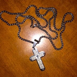cross necklace-stainless steel